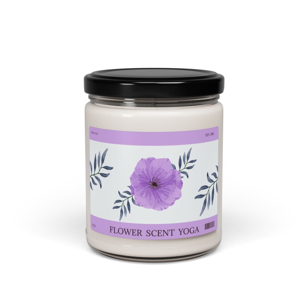 Flower Scent Yoga Candle - Relaxing Soy Candle for Mindfulness, Aromatherapy Gift, Stress Relief Candle, Floral Scent, Home Decor