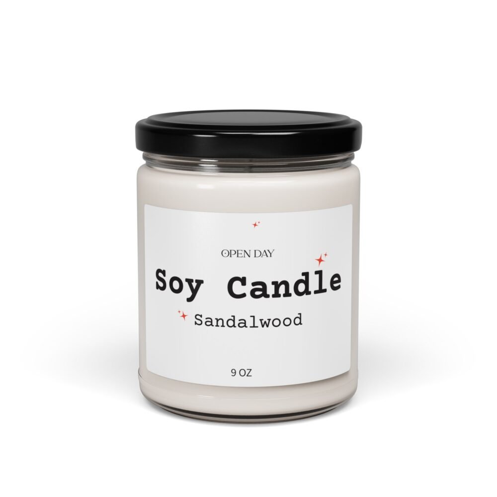 Sandalwood Scented Soy Candle | Relaxing Home Fragrance, Aromatherapy