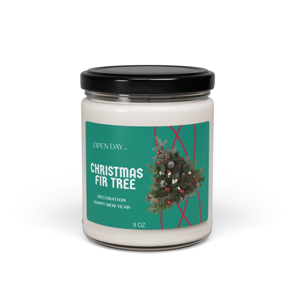 Christmas Fir Tree Scented Soy Candle, 9oz | Holiday Home Fragrance, Festive Gift, Cozy Decor, Aromatherapy Candle