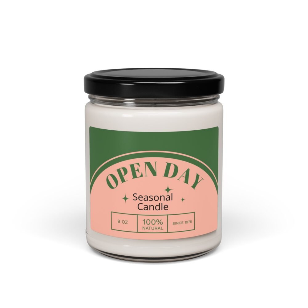 Open Day Seasonal Scented Soy Candle, Eco-Friendly Wellness Gift, Aromatherapy Candle, Relaxing Home Decor, Gift for Events