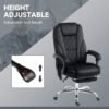 Massage Office Chair, Heated Reclining Computer Chair With Adjustable Height And Footrest, Black