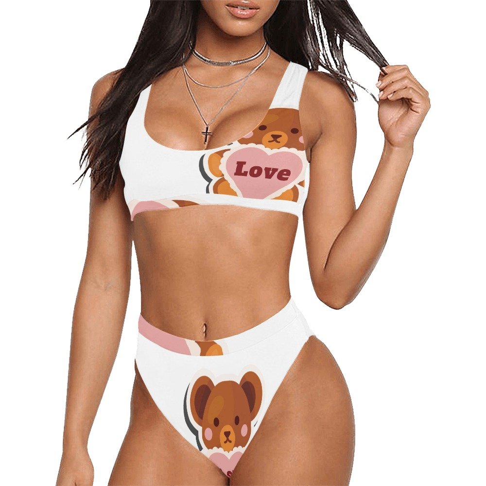 Sport Top & High-Waisted Bikini Swimsuit (Model S07)