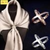 Creative Rice King Star Gold-Plated Scarf Buckle Multi-Purpose X Cross Hollow Smooth Surface Scarf Square Shawl Buckle