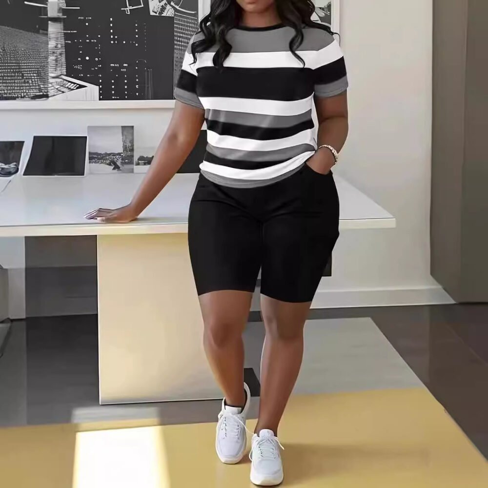 Women's 3D Printed T-Shirt and Shorts Set