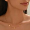 Lxalry 18K Gold Plated Stainless Steel Minimalist Heart Necklace & Earring Set For Women - Waterproof, Tarnish-Free, Hypoallergenic Gift For Birthday, Valentines Day, Wedding, Daily Wear