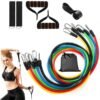 11Pcs Resistance Bands Set Fitness Workout Tubes Exercise Tube Bands Up