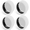 4 PCs 6.5'' Bluetooth In Ceiling Speakers, 150W, Flush Mount Ceiling & In-Wall Speaker System With 8ΩImpedance 89dB Sensitivity, For Home Kitchen Living Room Bedroom Or Covered Outdoor Porches